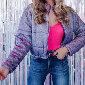 NWOT Glitter Cropped Jacket